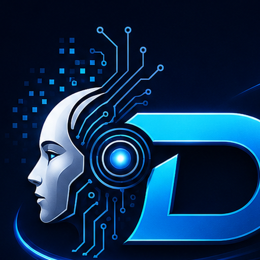DDS robot and digital technology emblem