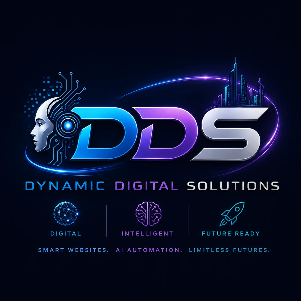 DDS Dynamic Digital Solutions futuristic AI and robotics logo