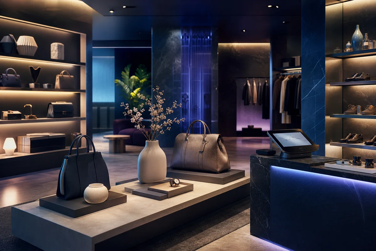 DDS retail-shop concept featuring a curated boutique and smart checkout